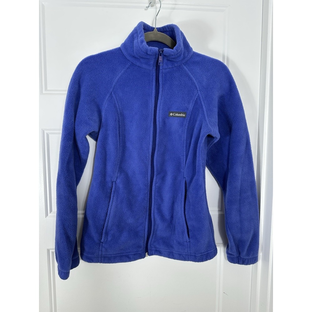 Vintage Y2K Columbia Fleece Jacket Womens M Blue Full Zip Mid-Length Regular Fit